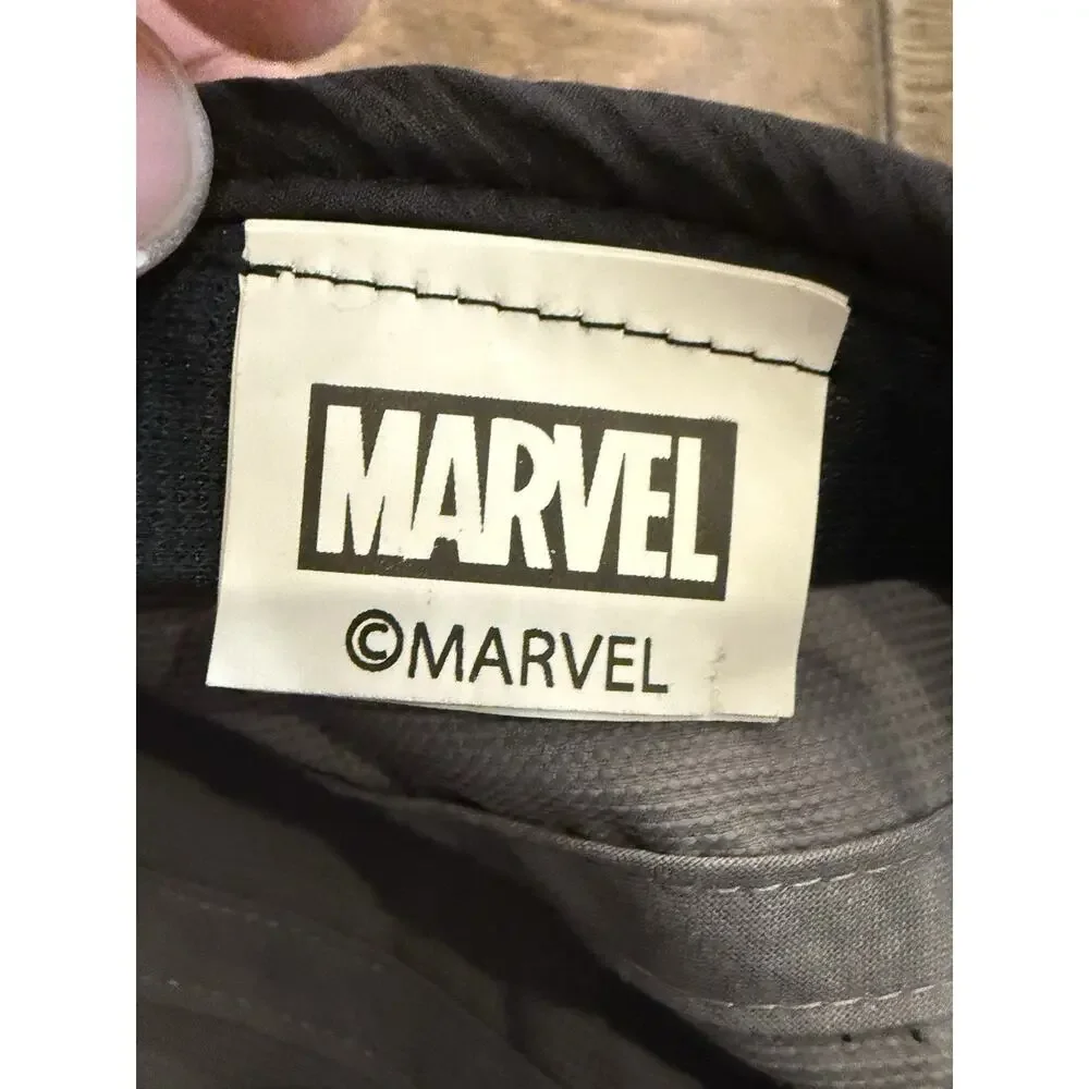 Marvel Mens Gray Super Heroes Avengers Half Marathon 5 Panel Strapback Hat Cap